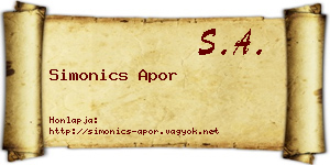 Simonics Apor névjegykártya